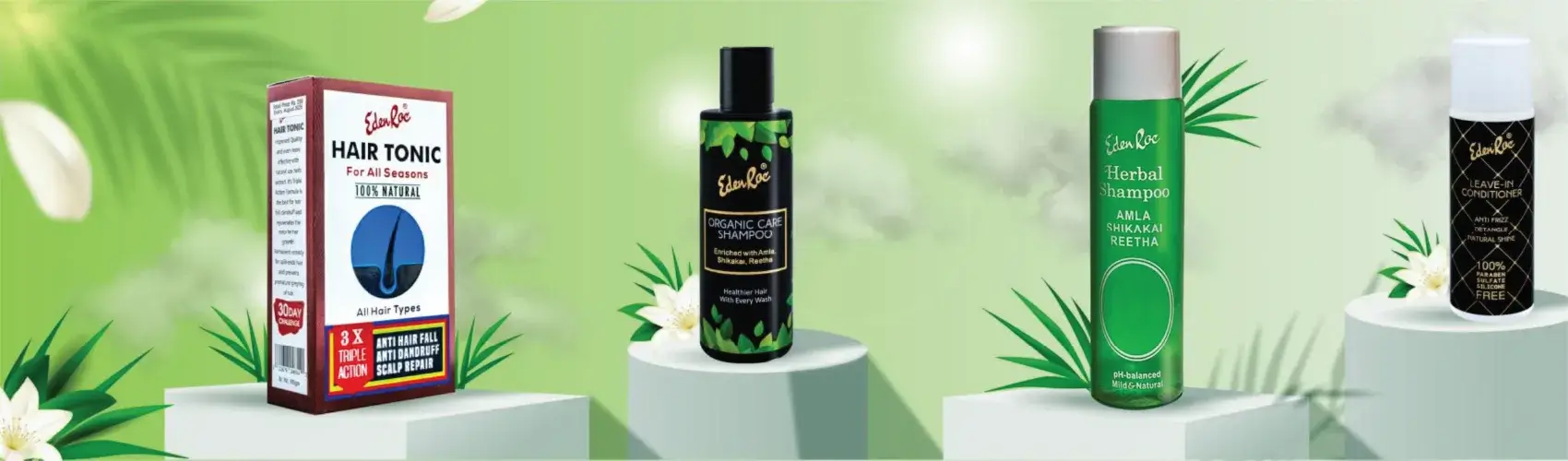 Eden roc 100% hair tonic natural for all seasons organic care shampp eden roc herbal shampoo eden roc conditioners